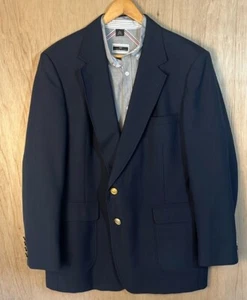 Arnold Palmer Sport Coat Mens 44R Navy Two Button Gold Button Classic STAINS - Picture 1 of 16