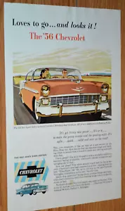 1956 CHEVY BEL AIR SPORT COUPE ORIGINAL VINTAGE ADVERTISEMENT PRINT AD 56 - Picture 1 of 1