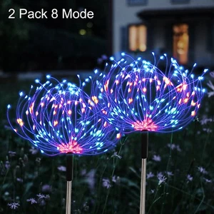 2 Pack Solar Firework Lights Outdoor Waterproof Garden Pathway Sparkler lights - Picture 1 of 7
