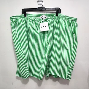 WRAY NYC Windy Beach Shorts Fern Stripe Cotton Oversized High-waisted Size 6X - Picture 1 of 15