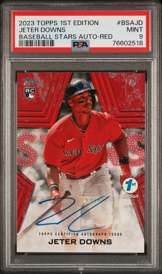 2023 Topps 1st Edition Jeter Downs (RC) Auto MINT PSA 9 Baseball Stars Red 1/5 - Image 1 of 2