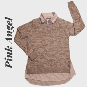 Pink Angel Gray Sweater - Picture 1 of 4