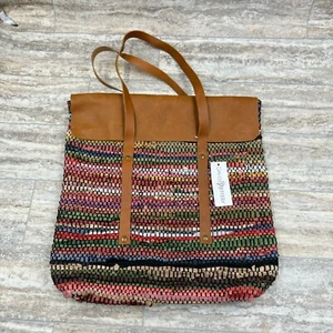 David Jeffery Handtasche groß Leder Beuteltasche Patchwork mehrfarbig große Tasche 15x15 - Bild 1 von 13