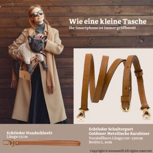 Echtleder Umhänge Tasche Abnehmbar Schultergurt Crossbody Handyhülle für SAMSUNG - Picture 1 of 9
