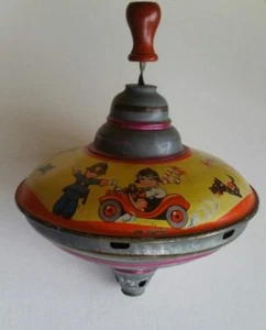 Juguete giratorio de metal y madera de colección Alemania Elbezet - Imagen 1 de 6