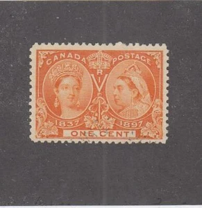 CANADA (MK7464) # 51 VF-LIGHT USED 1cts 1897 QV DIAMOND JUBILEE /ORANGE CV $13 - Picture 1 of 1