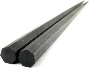 Daikokuya Chopsticks Edo Wooden Chopsticks Seven Square Chopsticks Pure Black - Picture 1 of 7