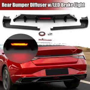 GLOSS BLACK SHARK FIN REAR DIFFUSER W/ LED BRAKE LIGHT FOR 2021+ HYUNDAI ELANTRA - Bild 1 von 15