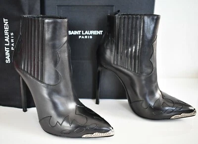 $1295 🆕️ SAINT LAURENT Botas Vaqueras Western en Relieve Botines EUR-36,5 US-6,5 Foto 1 de 4