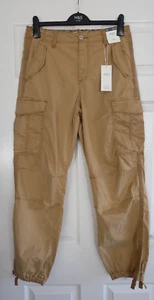 M&S Lyocell Rich CARGO Tea Dyed COMBAT Straight Leg Trousers - Picture 1 of 62