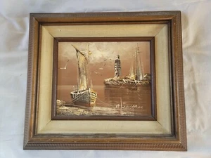 Pintura al óleo original sobre lienzo enmarcada por el artista R. Lindstrom - Imagen 1 de 8