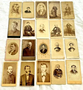 Viktorianische Männer Menge 20 CDVs Karte Visitenschrank Karten Fotos Fotos alle Altersgruppen - Bild 1 von 9