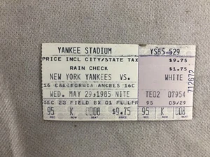 New York Yankees vs California Angels May 29, 1985 Ticket Stub - Picture 1 of 2
