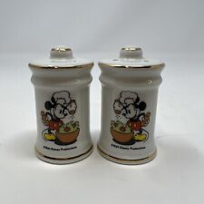 Pair Vintage Chef Disney Mickey Mouse Salad Salt And Pepper Shakers 