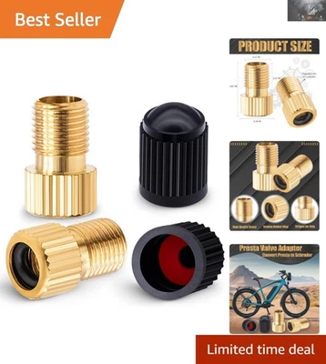 Paquete de 2 adaptadores de válvula Presta con sello de goma para inflado seguro y a prueba de fugas Foto 1 de 4