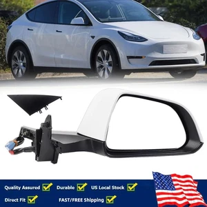 White Right Side Power Mirror Heated Memory Recall For Tesla Model 3 2017-2023 - Picture 1 of 18