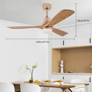 48" Outdoor Ceiling Fan Light With Remote Control 6 Speed Led Chandelier Lamp - Picture 1 of 8