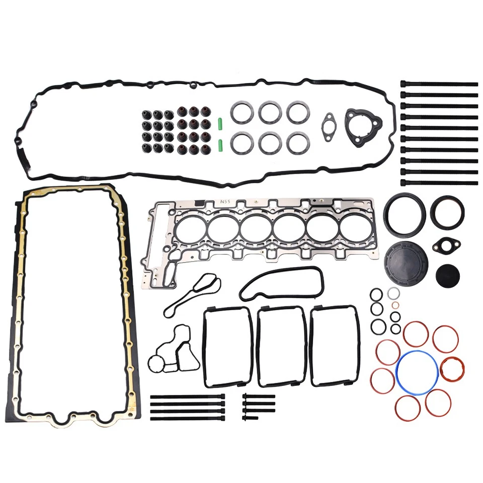Engine Overhaul Gasket Seals Kit w/ Head Bolts Set For BMW 335i X3 X5 X6 E90 - Image 1 of 4