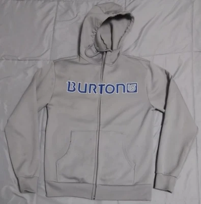 BURTON Jacket Adult Medium Gray Full Zip Hoodie Spellout Sweater Mens - Image 1 of 4