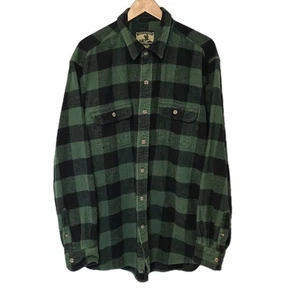 Camisa de franela a cuadros Field & Stream verde negro búfalo XXL alta 100 % algodón - Imagen 1 de 5