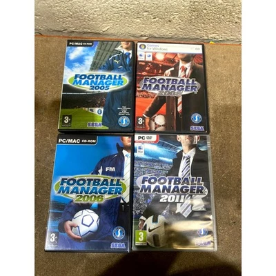 Lot of 4 Football Manager 2005, 2006, 2008 & 2011 (PC) SEGA Sports Video Games - Image 1 of 4