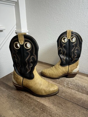 BOTAS BOULET WESTERN Hombre TAN Talla 7 Cuero Vaquero Foto 1 de 4