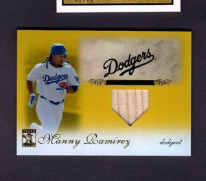 2009 Topps Tribute refractor de oro reliquia de murciélago #36 Manny Ramírez Dodgers SP #10/25 - Imagen 1 de 2