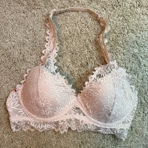 Victoria's Secret PINK Size LG Womens Lined Wireless Back Closure Halter Bra - Picture 1 of 7