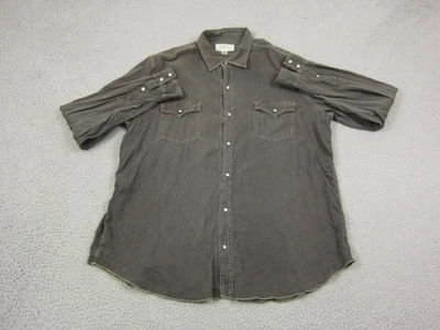 Camisa Ryan Michael Adulto 2XL XXL Gris Seda Algodón A Presión Vaquero Occidental Para Hombres Foto 1 de 4