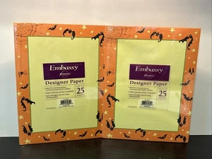 Halloween*Designer Paper*Bats/Spider Design*NEW*SEALED*2 Packs*25 Sheets Each - Picture 1 of 3