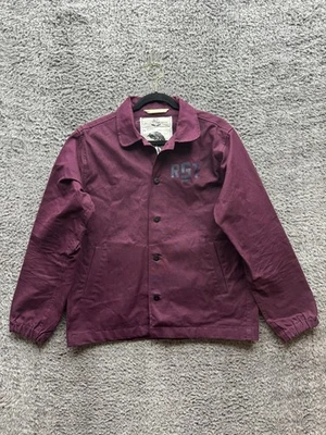 Rouge Territory Graphic Logo Button-Up Long Sleeve Shirt Burgundy Mens Size XS - Image 1 of 4