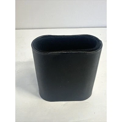 Taza de dados vintage de cuero sintético marrón Backgammon aprox. 2,75” de ancho 3 1/8” de alto Foto 1 de 3