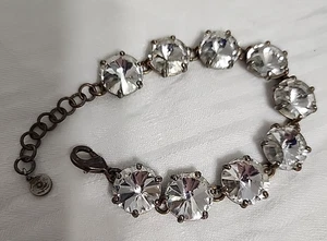 VTG Stella & Dot Large Clear Rhinestone Bracelet 7" W/1 1/2" EXTENDER FAIRYCORE - Picture 1 of 19