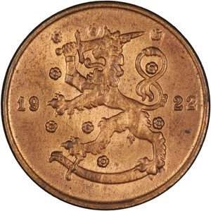 Finland 1922 10 Pennia RED UNC - Picture 1 of 2