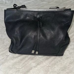 FRYE Black Pebbled Leather Shoulder Bag Tote Crossbody Satchel - Picture 1 of 10