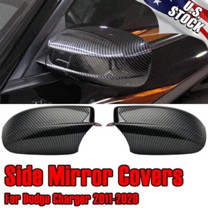 For Chrysler 300 2011-2019,200 2011-2014 Carbon Side View Mirror Cover Caps Trim - Picture 1 of 9