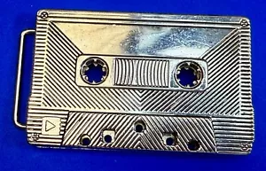 Mixtape Cassette Analog Audio Tape DJ Silver Color Vintage Belt Buckle - Picture 1 of 14