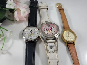 Vintage Mickey & Minnie Watches REPAIR 75 Years Lorus Quartz Walt Disney Lot - Picture 1 of 10