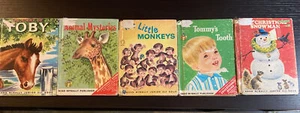 Set of 5 Rand Mcnally junior elf books Toby, Animals, Tommy’s Tooth, Snowman - Picture 1 of 10