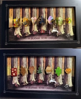 Juego de prendedores LE enmarcados con bisagras puertas pueblos vacaciones Pesadilla antes de Navidad de Disney Foto 1 de 4