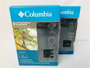 COLUMBIA 3-Pack Cotton Stretch Boxer Briefs Men's S,M Black Color IN BOX - Picture 1 of 7