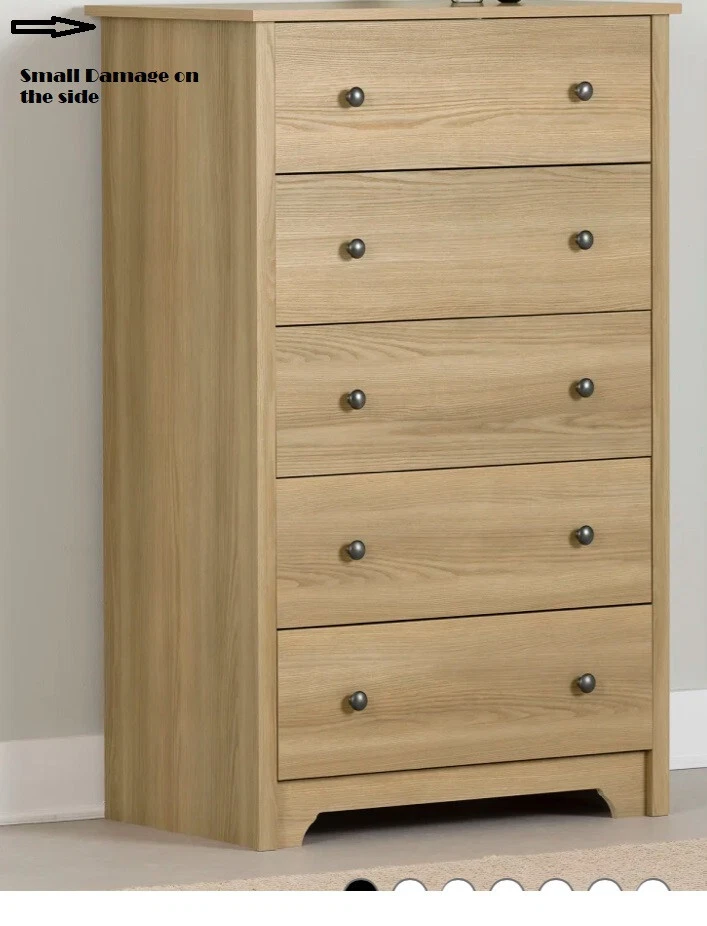 South Shore Furniture VITO 5 cajones cómoda, marrón ceniza natural Foto 1 de 4