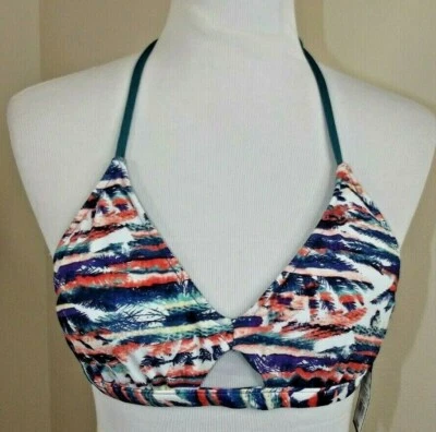 MOSSIMO Womens Triangle Bikini SWIM TOP - Size SMALL - Multi-Color Print NWT - Image 1 of 4