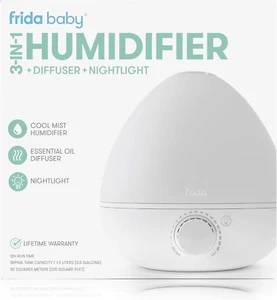 Frida Baby 3-in-1 Cool Mist Luftbefeuchter für Baby | Diffusor + Nachtlicht, Baby Hu - Bild 1 von 7