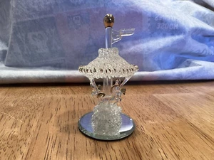 Glass Baron Carousel Figurine With Gold Trim Accents & Flag Beautifully Crafted - Picture 1 of 9