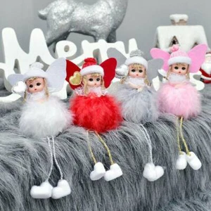 Merry Christmas Angel Plush Doll Pendant Xmas Tree Hanging DIY Ornaments Decors - Picture 1 of 10
