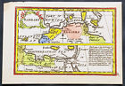 1758 John Gibson Antyczna miniaturowa mapa Wybrzeże Berberyjskie lub Berberberyjskie Północna Afryka - rzadka