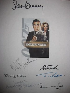 Guión de película firmado por Goldfinger X7 James Bond Sean Connery Honor Blackman reimpresión  - Imagen 1 de 1
