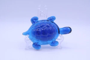 Viking Bluenique Blue TURTLE #7281 Paperweight Figure Vintage MCM - Picture 1 of 9