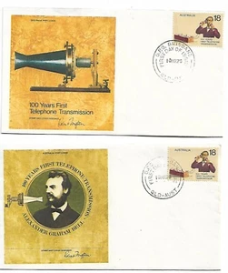 1976 100 Years of Telephone set of 2 Covers FDI Brisbane 10 Mar 1976 - Picture 1 of 1